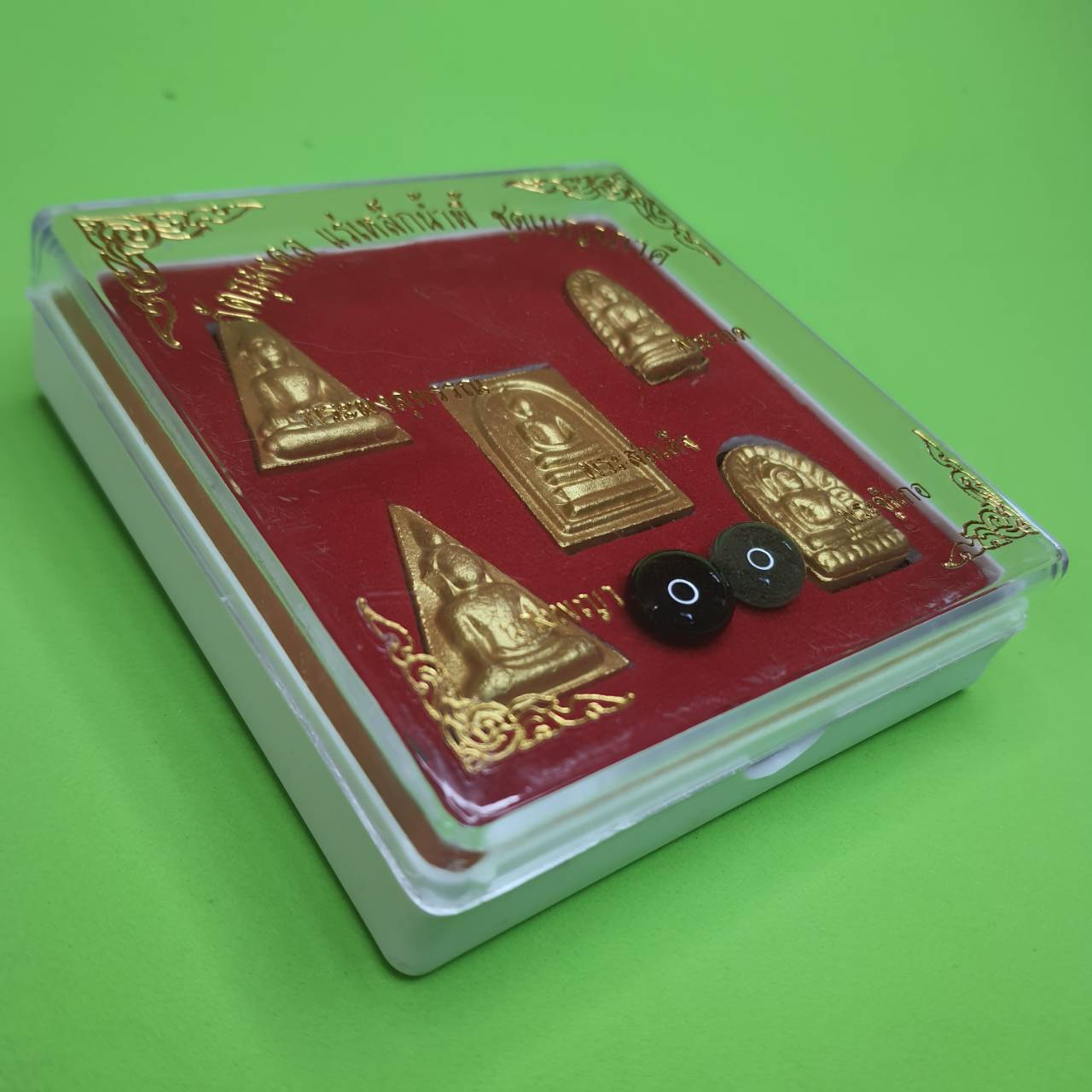 พระเครื่อง พระเบญจภาคี ชุดพระเบญจภาคี เบญจภาคี แร่เหล็กน้ำพี้ ทำสีทอง | พระรอด พระนางพญา พระสมเด็จ แร่เหล็กน้ำพี้อุตรดิตถ์ พระผงสุพรรณ พระซุ้มกอ และ ไหลน้ำพี้