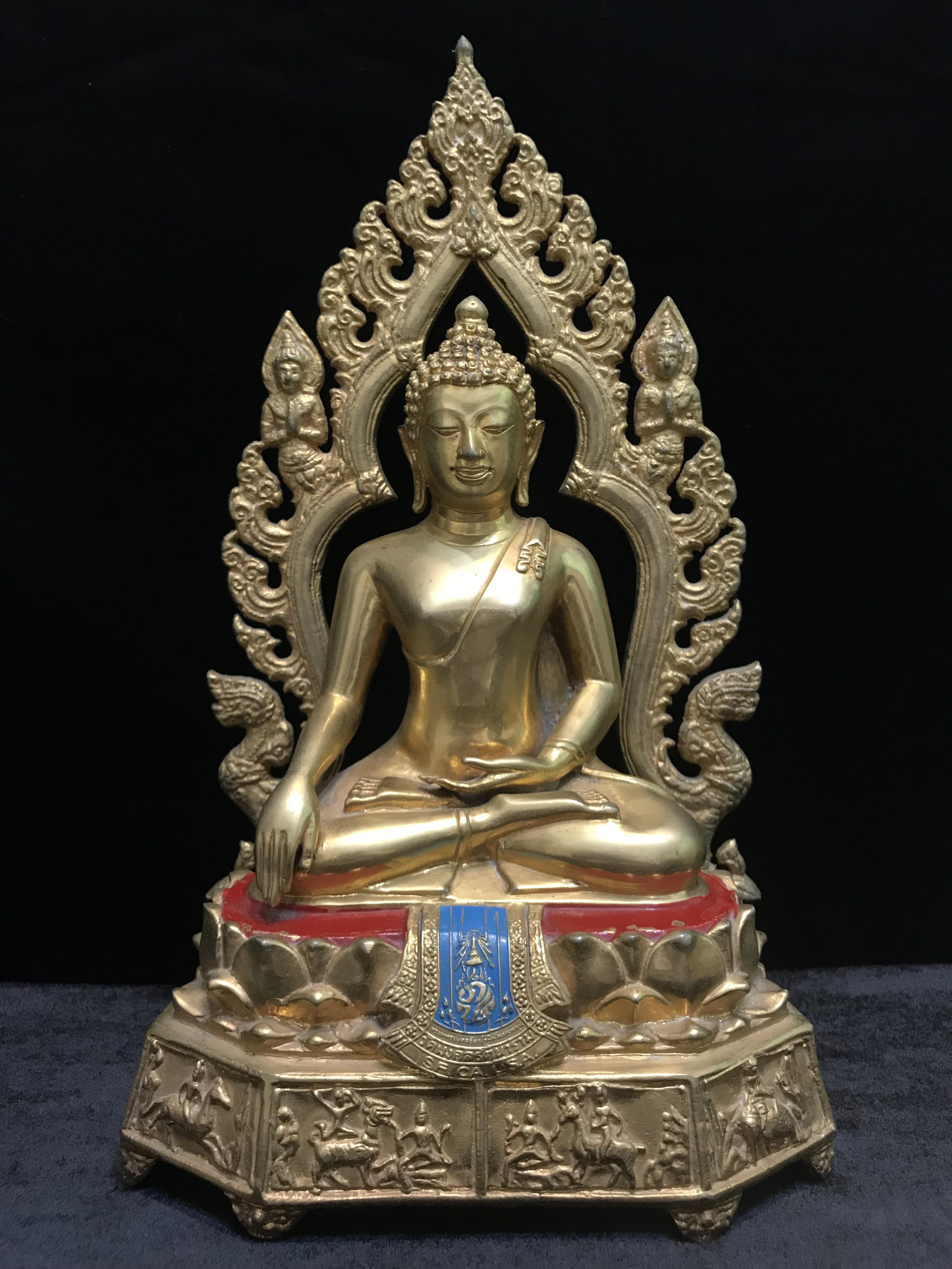 พระพุทธมงคลรัตนภูมิพัฒนมหามุนี ภปร. หน้าตัก 5นิ้ว(อาบทองคำ) วัดมงคลรัตนาราม วัดไทยในซานฟรานซิสโก สหรัฐอเมริกา ( Sanfrancisco USA.) ปี2523 (นิยมหายาก)