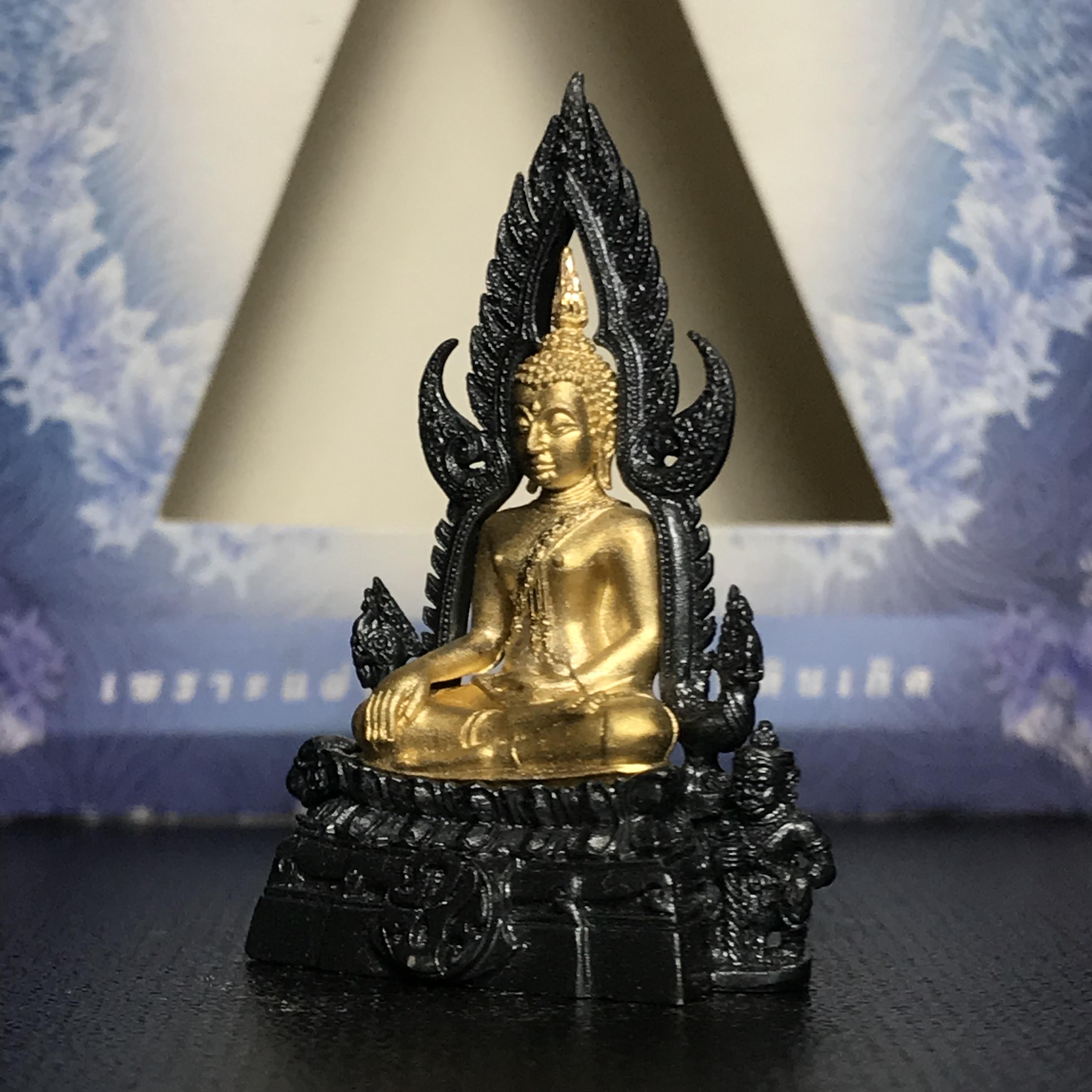 พระพุทธชินราช ภปร. โครงการ เพราะแผ่นดินนี้คือแผ่นดินเกิด เนื้อเงินชุบทองคำซุ้มรมดำ ปี2551 ขนาดหน้าตัก1/2นิ้ว (สวยงามหายาก)1ใน5000องค์