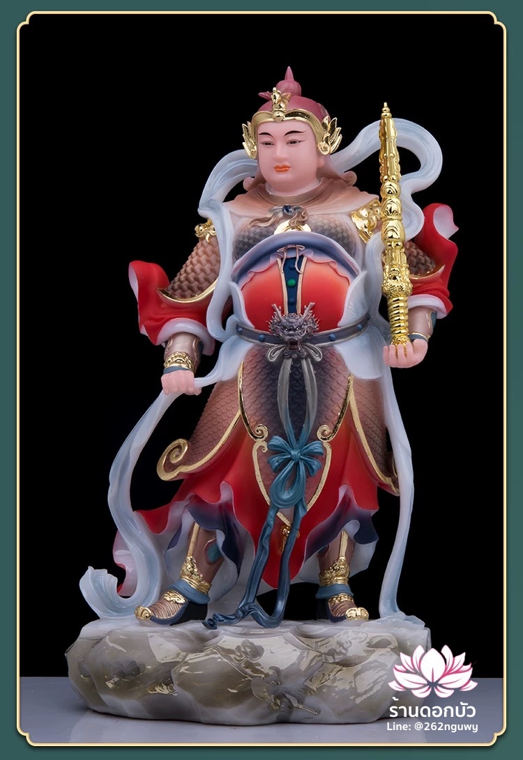 เทพเจ้ากวนอู และพระเวทโพธิสัตว์ (อุ่ยท้อผ่อสัก) งานหินอ่อนคุณภาพสูง ขนาด 12/16/19 นิ้ว