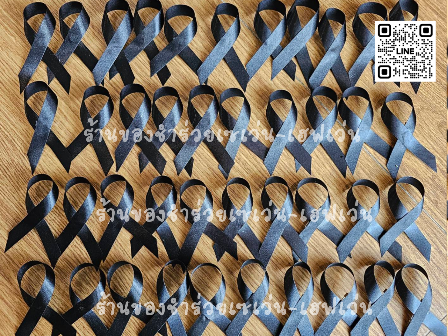 เข็มกลัดโบว์ไว้อาลัยสีดำ (พร้อมส่ง)