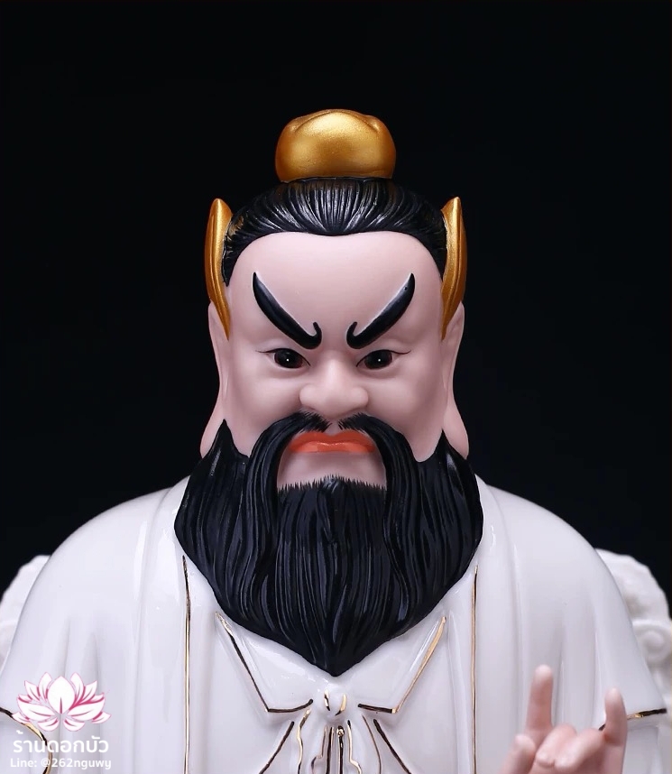 เตียวเทียนซือ เตียวฮู้เทียนซือ จางเทียนซือ ปางนั่งบัลลังก์มังกร งานกระเบื้องฮกเกี้ยน ขนาด 12/16 นิ้ว