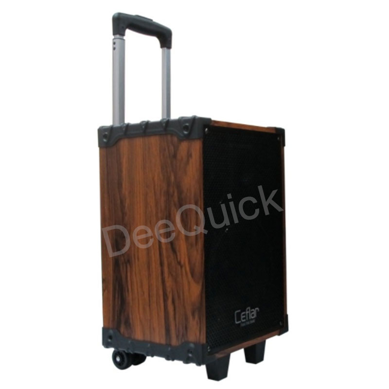 ลำโพงตู้ไม้ ล้อลาก ทรงโบราณ บลูทูธ 8นิ้ว แถมไมค์ลอย 1 ตัว Cefla M-8990