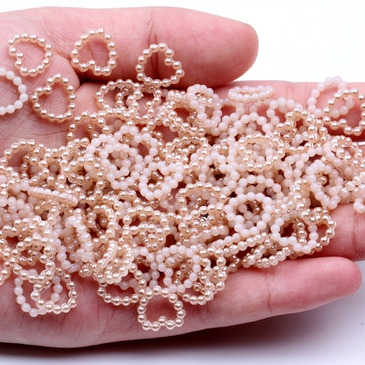 SKU-00917 มุกร้อยหัวใจโทนสีเดียว (25 อัน)