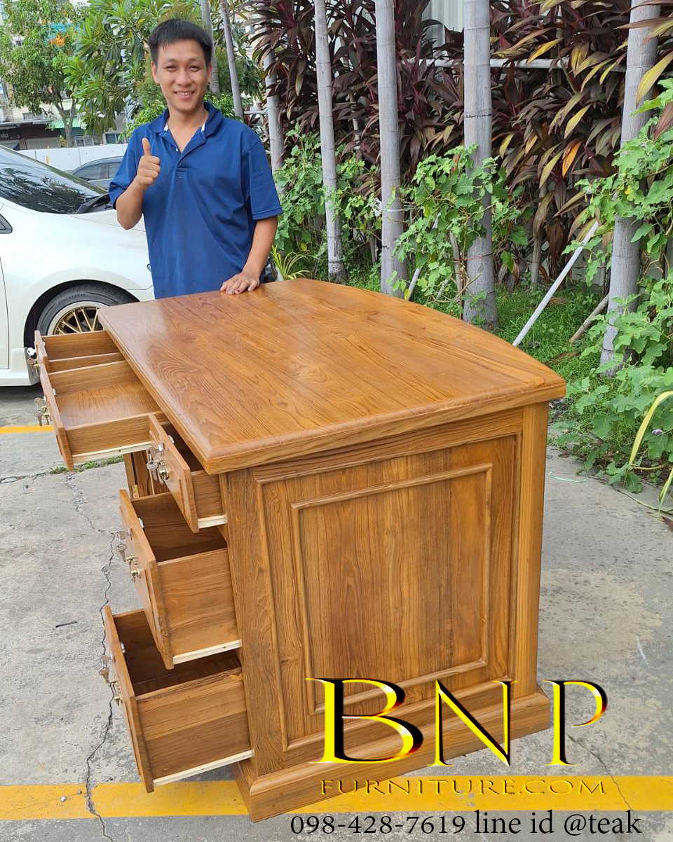 โต๊ะทำงาน ไม้สักแท้ รุ่น อีธาน