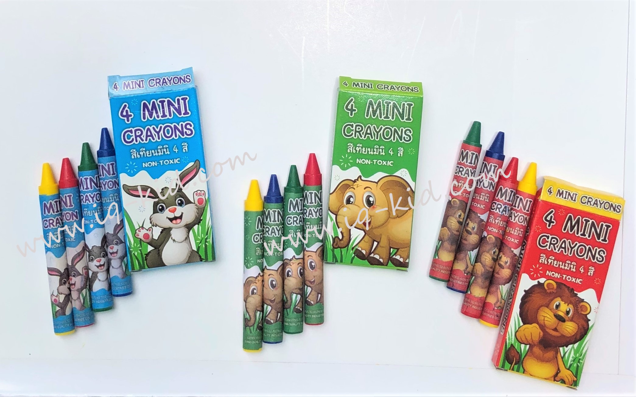 สีเทียนขนาดมินิ ลายสัตว์ ชุด 4 สี Kid Art