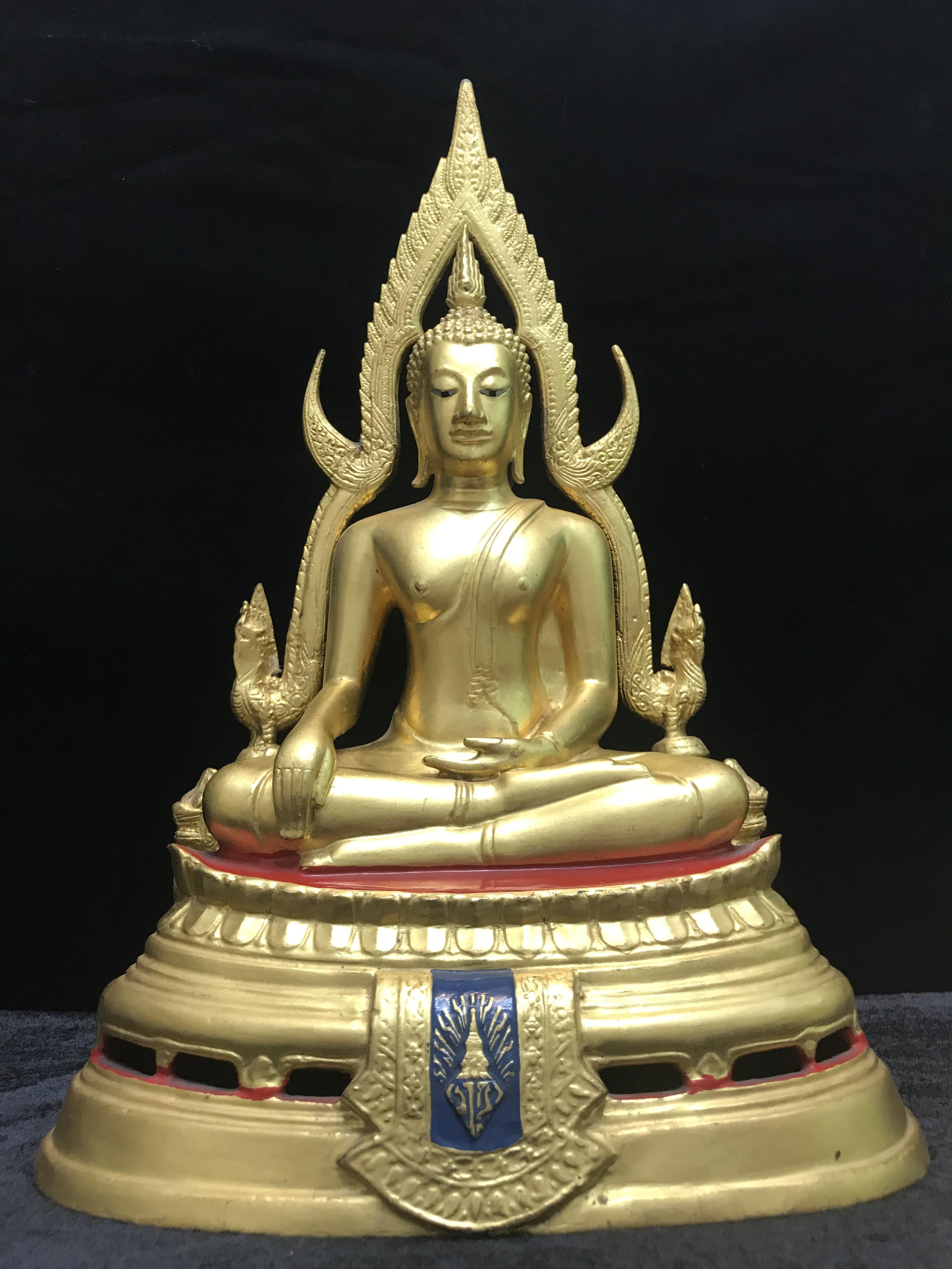 พระพุทธชินราช มวก วัดเบญจมบพิตร ปี 2519 หน้าตัก 5.9 นิ้ว หล่อดินไทย ปิดทองเดิม(ในหลวงรัชกาลที่9และราชินีเสด็จฯเททอง)