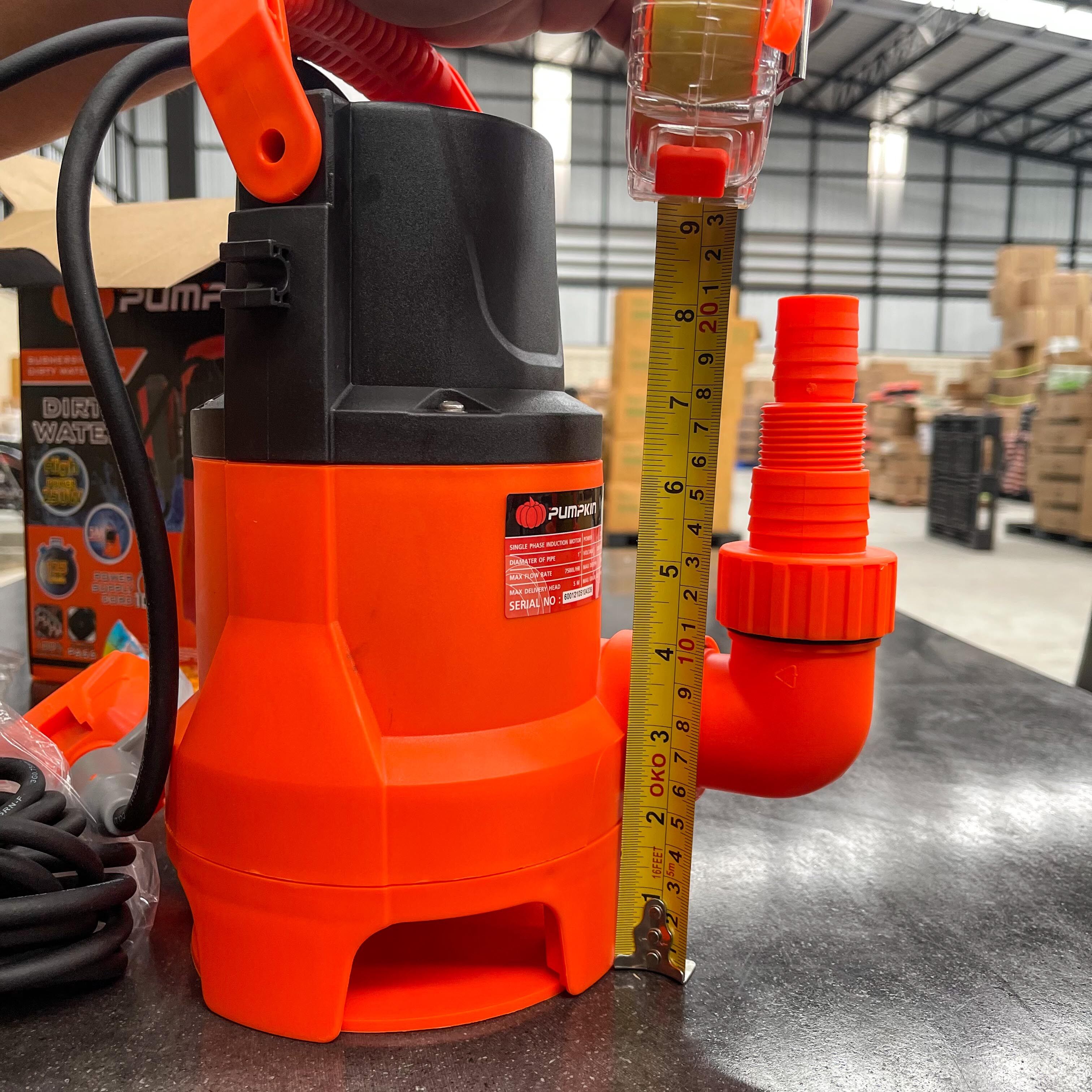 Pumpkin ปั๊มน้ำ ไดโว่ พัมคิน 250W ปั๊มแช่ ดูดน้ำสกปรก ปั๊มดูดน้ำ พร้อมสวิตซ์ลูกลอย 50244 ปั๊มไดโว่