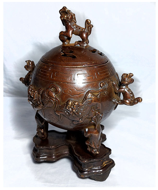 เตากำยาน กระถางกำยาน กระถางธูป ทองเหลืองสไตล์จีน