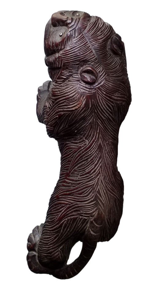 เสือไม้แกะ(มีตำหนิ) งานเก่า ยาว 39cm