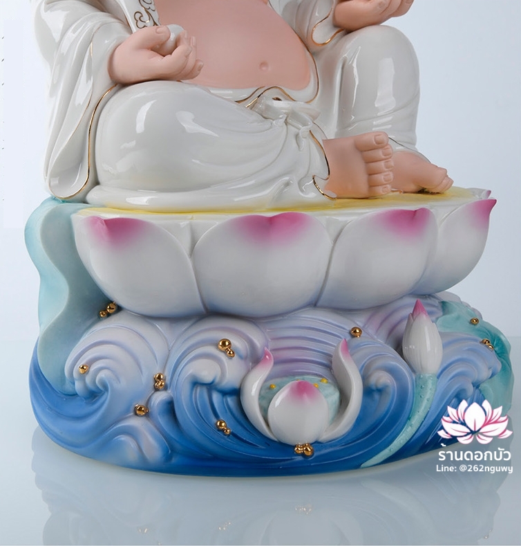 พระพุทธเจ้า (พระยูไล) พระโพธิสัตว์กวนอิม (กวนอิมผ่อสัก) พระกษิติครรภโพธิสัตว์ (ตี่จั่งอ๊วงผ่อสัก) และพระศรีอริยเมตไตรย (หมีเล่อฝอ) ขนาด 12/16/19 นิ้ว