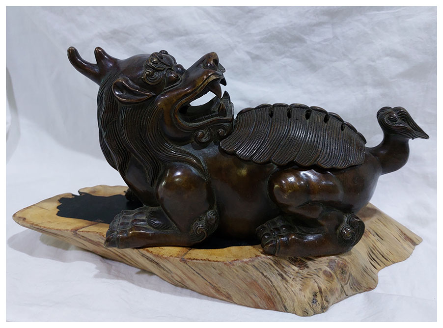 เตากำยาน เตาจุดกำยาน ทองเหลืองสไตล์จีน -มังกร