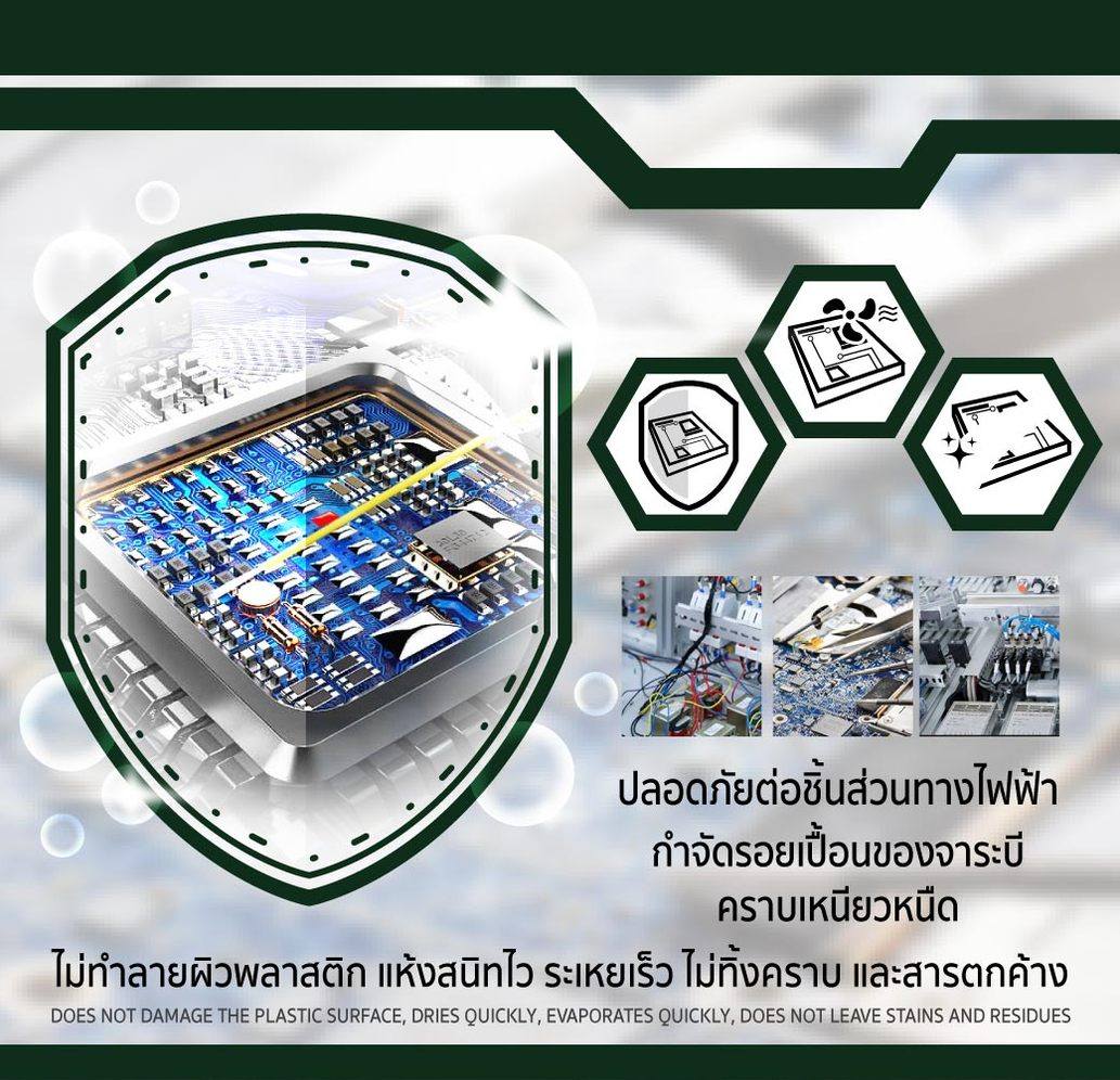 SUMO น้ำยาล้างหน้าสัมผัส กระป๋องเขียว ทางไฟฟ้า 450ml. Contact Cleaner น้ำยาล้างแผงวงจร สเปรย์ล้างแผงวงจร ขจัดคราบคาร์บอน แห้งไว ระเหยเร็ว