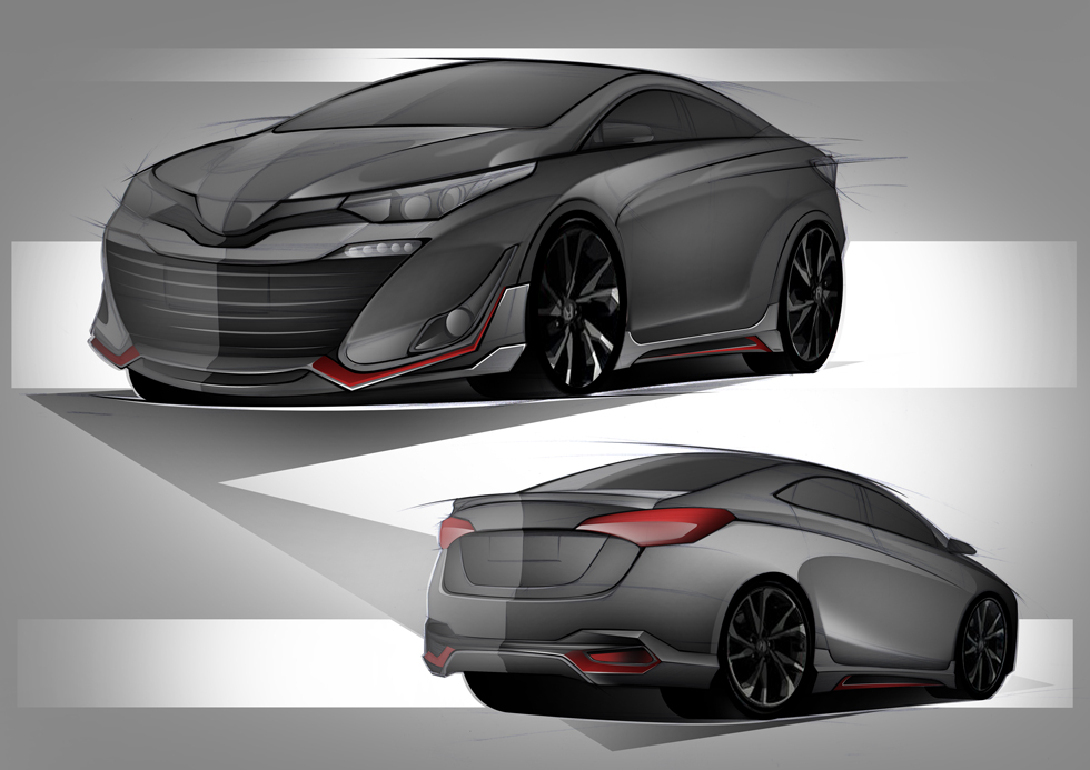 Toyota Yaris ATIV hatchback and sedan bodykits by Amotriz