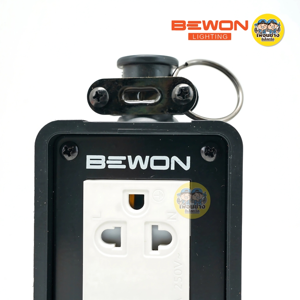 BEWON บล็อกยาง รุ่น BW-22 รุ่น BW-44 พร้อมเต้ารับคู่ มีกราวด์ มี 2 ขนาด 2x4 4x4 ปลั๊กไฟ บล็อกยาง