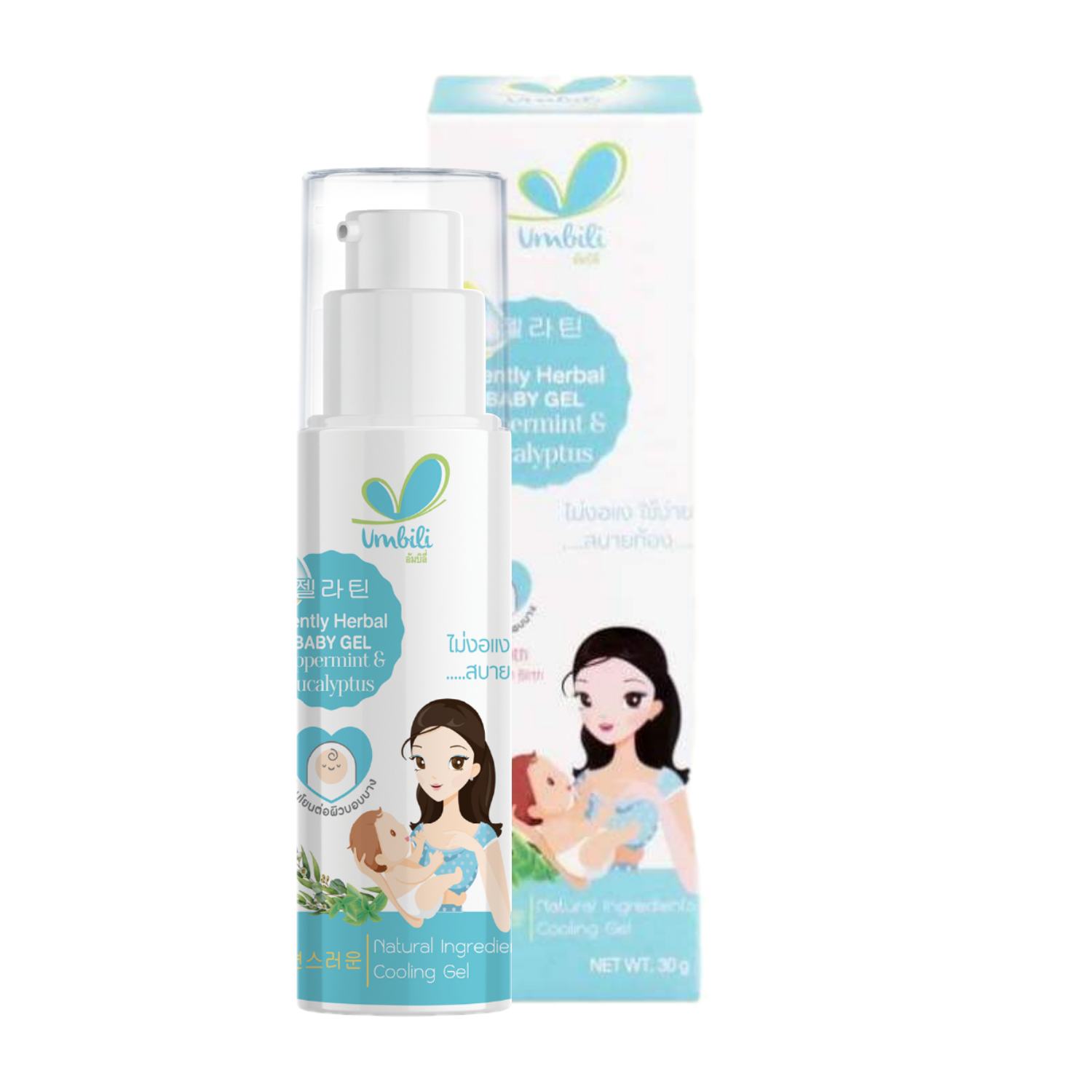 Umbili Gently herbal Baby gel Peppermint 30g.