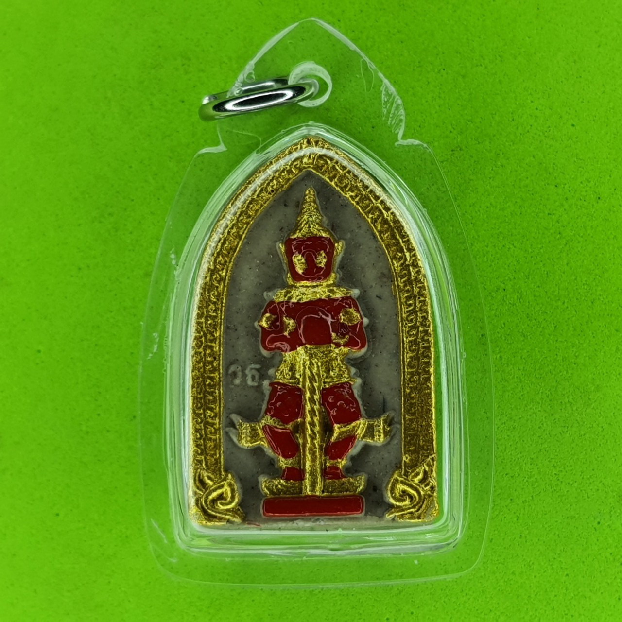 พระเครื่อง ท้าวเวสสุวรรณ เลี่ยมกรอบ สีขาว แต่ง สีแดง รุ่น แก้ปีชง รวยไม่จบ จนไม่เป็น ภัยไม่มี ท้าวเวสสุวัณ จี้ท้าวเวสสุวรรณ ท้าวเวสสุวรรณ