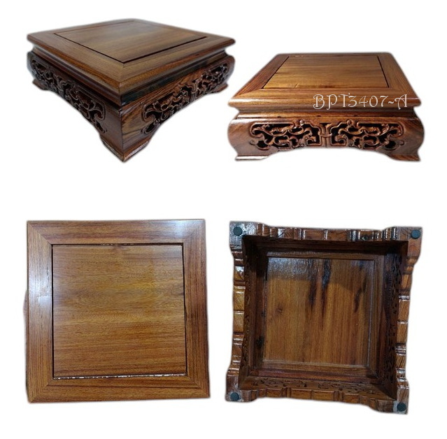 กี๋หรือฐานไม้สไตล์จีน สี่เหลี่ยมจัตุรัส--BPT3407--