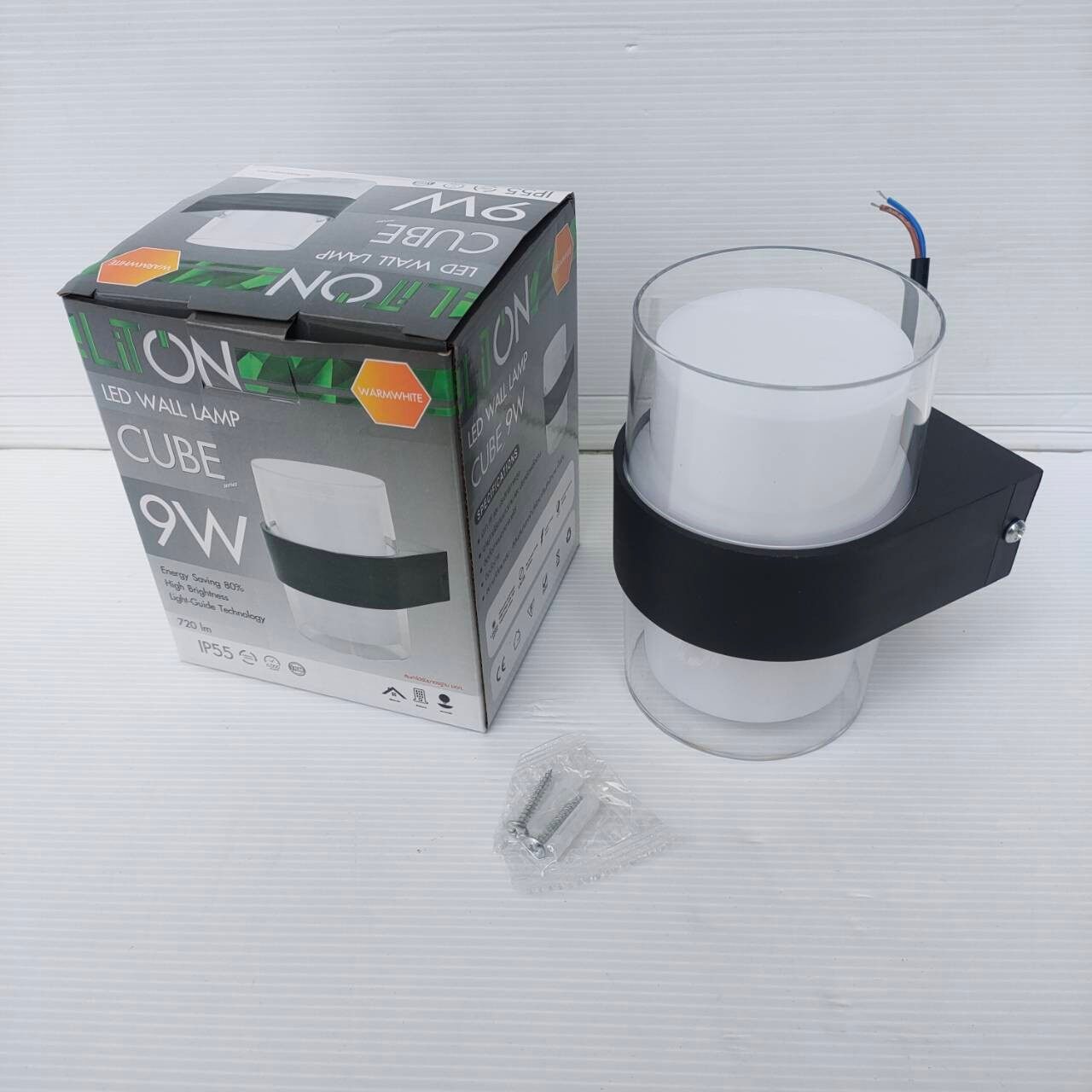 LiTON โคมติดผนัง รุ่น CUBE แบบเหลี่ยม และ กลม LED 9w แสงวอร์ม โคมผนัง โคมภายนอก โคมกันน้ำ โคมไฟ โคมไฟผนัง โคม โคมติดกำแพง