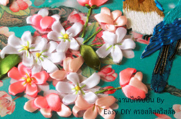 งานปักริบบิ้นรูปนกน้อยคู่รัก by Easy DIY ครอสติสคริสตัล
