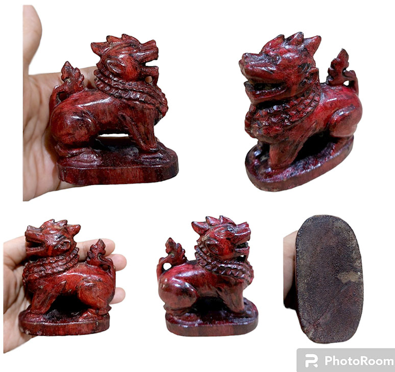 สิงห์ไม้แกะ งานเก่า ขนาดเล็ก