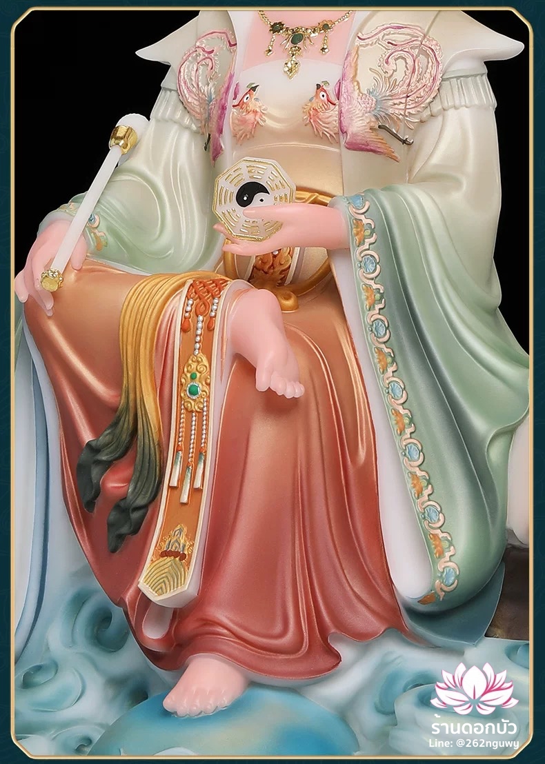 ตี่บ้อเนี่ยเนี้ย ตี่บ้อเหนียวเหนียว พระแม่ธรณีจีน ปางประทับนั่งบัลลังก์ งานผงหยกคุณภาพสูง ขนาด 12/16/19/26 นิ้ว