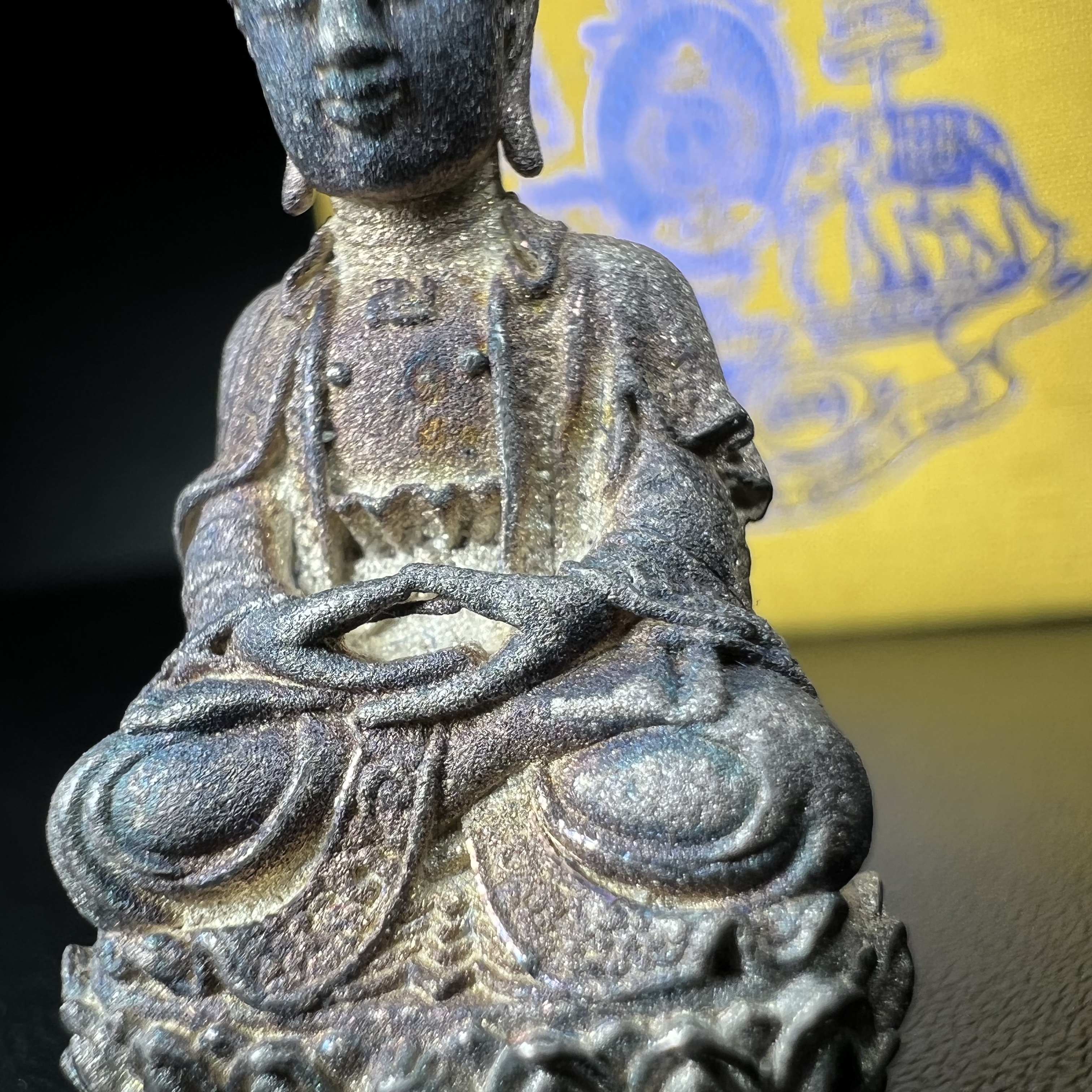 พระกริ่งจีน "ต้าเยิ่นถะ" รุ่น กาญจนาภิเษกครองราชย์ 50 ปี วัดบวรนิเวศวิหาร ปี2538 เนื้อเงิน(ผิวเดิมกลับดำขึ้นสีรุ้งเข้มขลังงดงามธรรมชาติสร้างสรรค์สภาพสวยเดิมพร้อมกล่องบรรจุเดิม ตอกโค๊ดหมายเลขกำกับ)(คัดสภาพสวยเดิมพิธีใหญ่พุทธศิลป์งดงาม)1ใน6001องค์