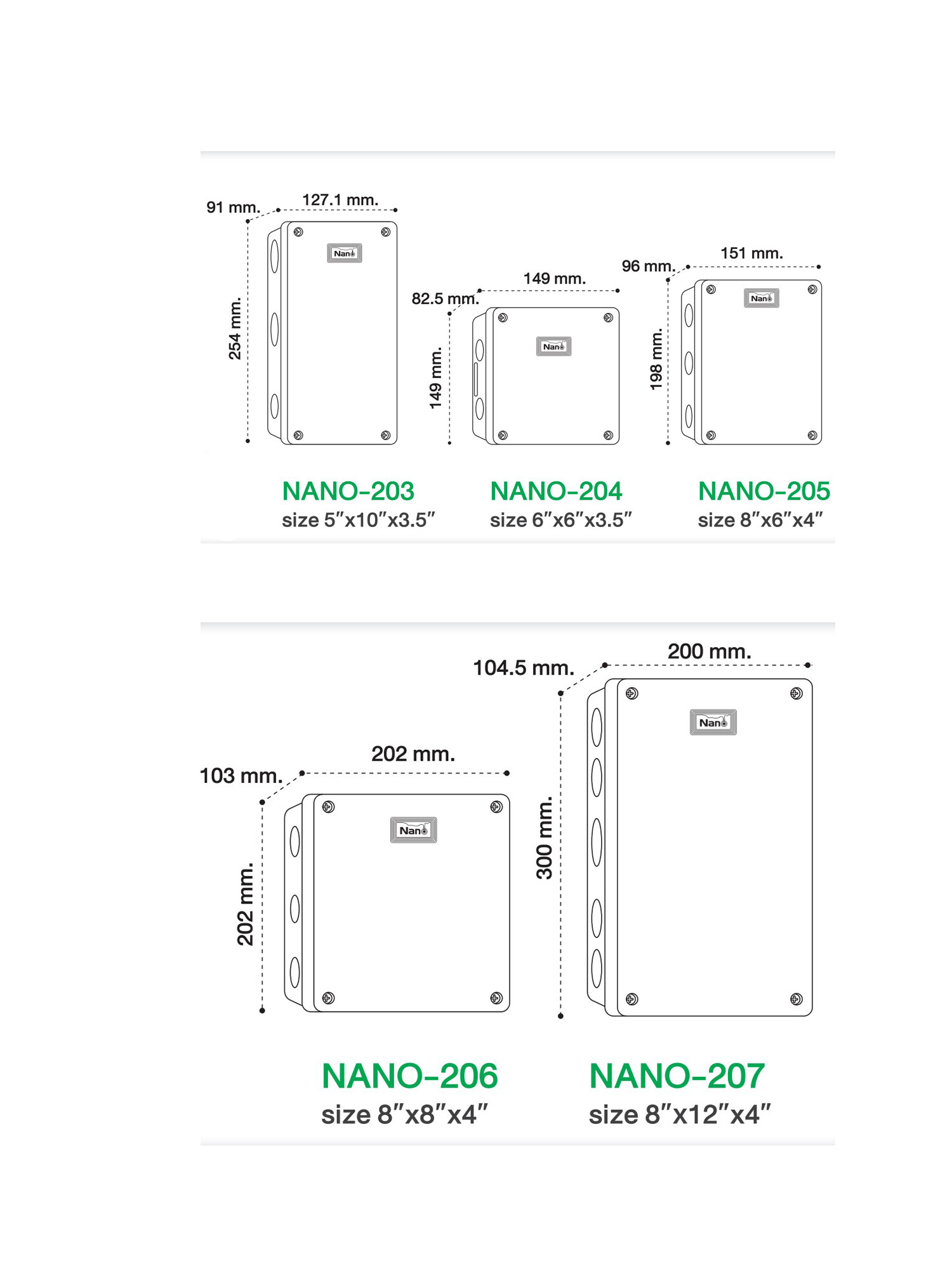 NANO กล่องกันน้ำ สีขาว สีดำ กล่องพักสาย บ็อกพัก บ็อกพักสาย กล่องไฟ บ๊อกกันน้ำ บ็อกกันน้ำ 5x10 6x6 6x8 8x8 8x12 บล็อกกันน้ำ บล็อคกันน้ำ