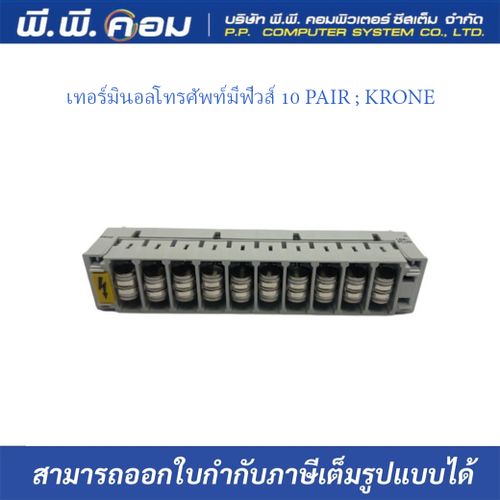 แผงฟิวส์ กันฟ้าผ่าในเทอร์มินอลโทรศัพท์ 10 PAIR ; KRONE