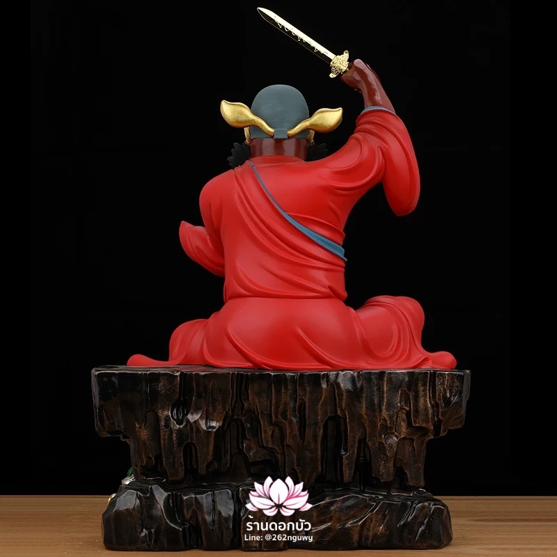 เทพเจ้าจงขุย จงขุยเทียนซือ จงขุยเอี๋ยกง ปางนั่งเหยียบบริวาร งานเรซิ่น ขนาด 12/16/19 นิ้ว