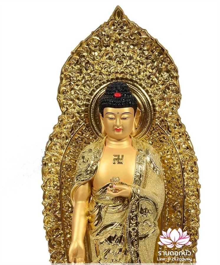 พระพุทธเจ้า (พระยูไล) พระโพธิสัตว์กวนอิม (กวนอิมผ่อสัก) พระมหาสถามปราปต์โพธิสัตว์ (ไต่ซีจี่ผ่อสัก) ปางยืนบนดอกบัว ขนาด 16/19/26/36 นิ้ว