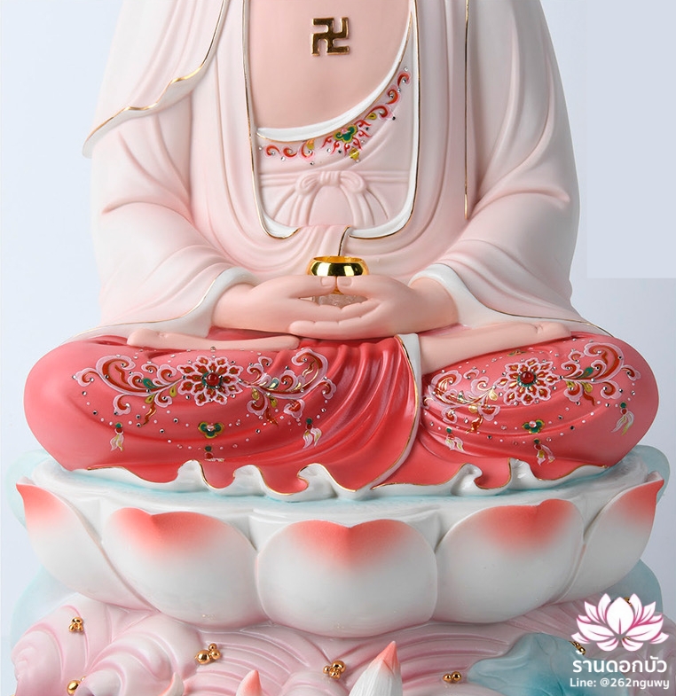 พระพุทธเจ้า (พระยูไล) พระโพธิสัตว์กวนอิม (กวนอิมผ่อสัก) พระกษิติครรภโพธิสัตว์ (ตี่จั่งอ๊วงผ่อสัก) และพระศรีอริยเมตไตรย (หมีเล่อฝอ) ขนาด 12/16/19 นิ้ว