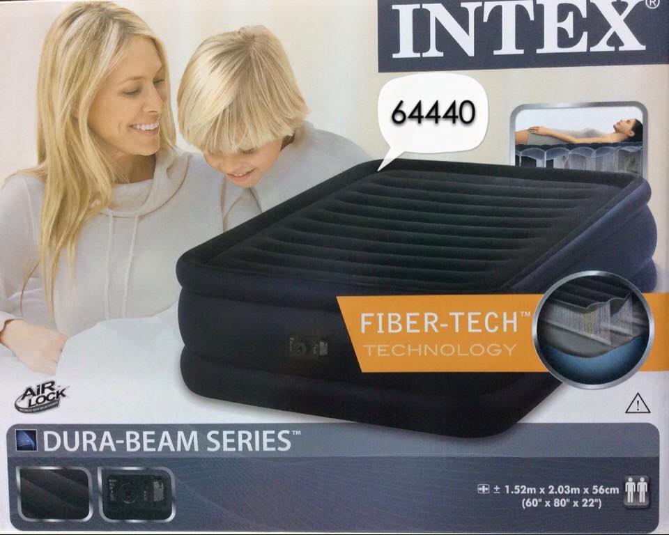 Intex Raised Downy Queen Size ที่นอนเป่าลมควีนไซต์สีดำปั้มลมในตัว 64440