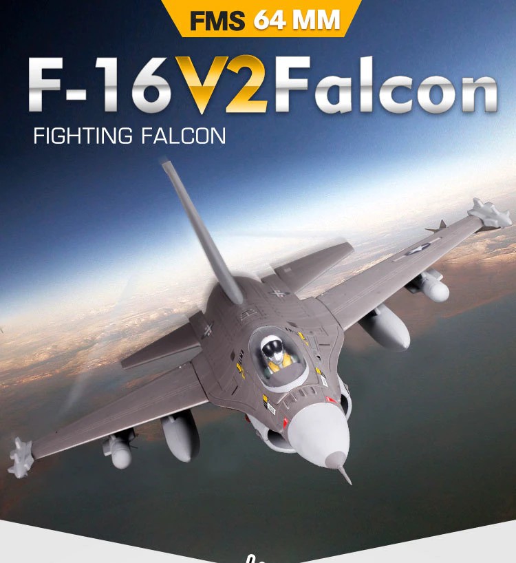 RocHobby F-16 V2 64mm EDF Jet 730mm (PNP)