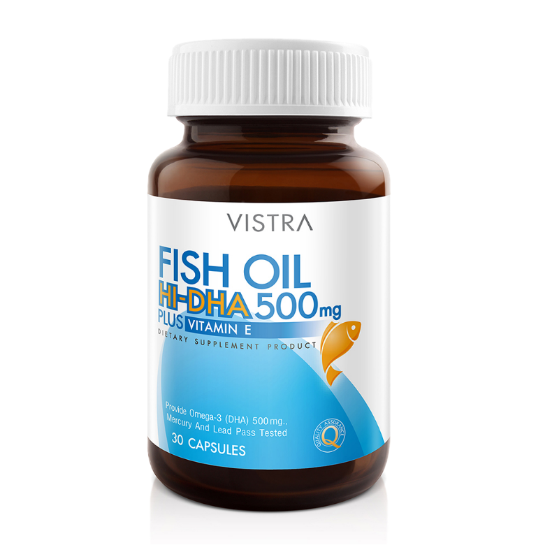 VISTRA Fish Oil HI-DHA 500 Plus Vitamin E 30 capsules