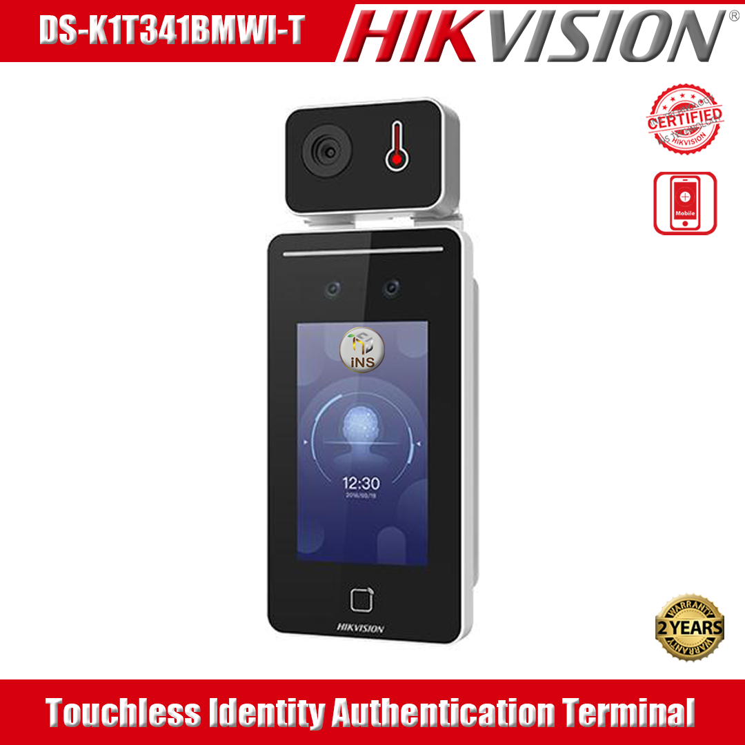 Hikvision MinMoe Touchless Identity Authentication with a Temperature Screening Terminal เครื่องสแกนใบหน้าพร้อมวัดอุณหภูมิ DS-K1T341BMWI-T