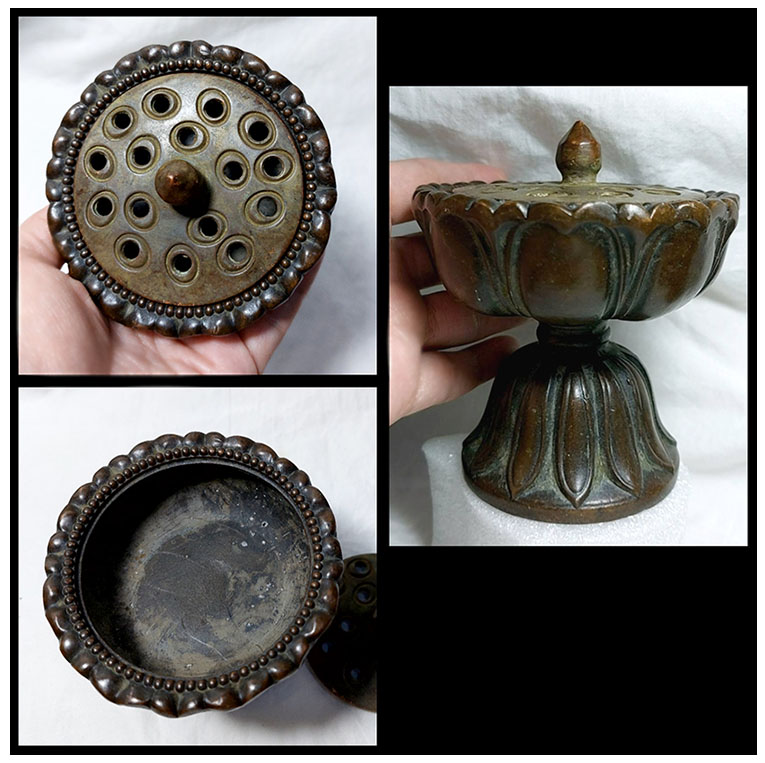 กระถางธูปกำยาน เตากำยาน รูปทรงดอกบัว ขนาดเล็ก