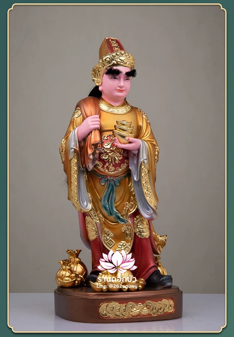 กิมจี่แปะ เทพแห่งคลังสมบัติของนรก พระคลังแห่งยมโลก งานเรซิ่นเกรดพรีเมียม ขนาด 12/16 /19 นิ้ว