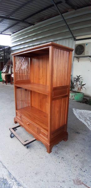 ตู้ข้างซี่ 40x100 สูง 130 ซม. สีไม้