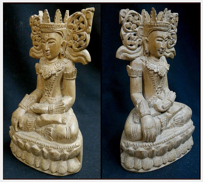 พระไม้แกะ งานเก่า ศิลปะพม่าสูง 18.5cm