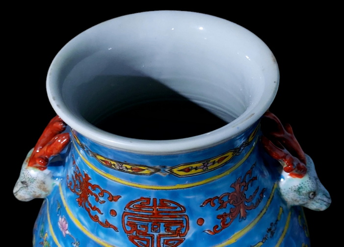 แจกันกระเบื้องกังไส สูง33cm