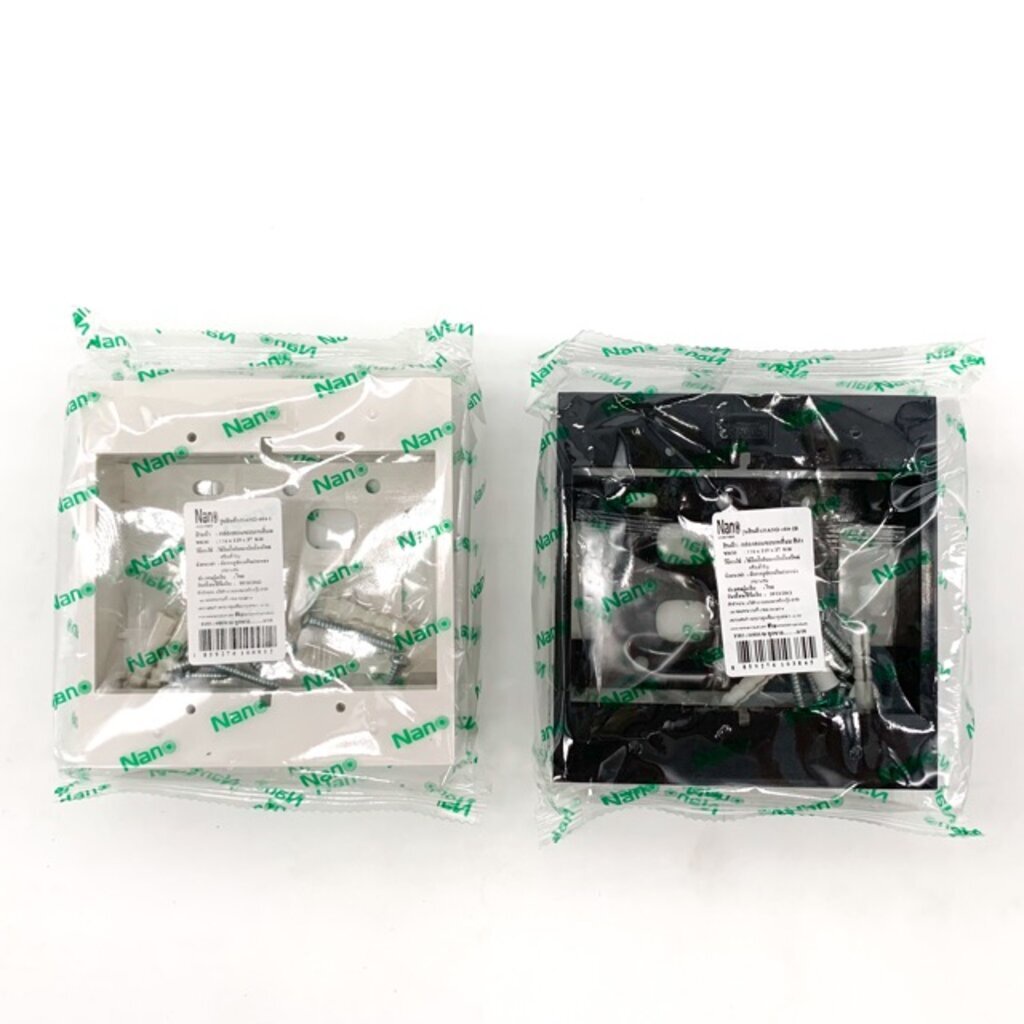 Nano กล่องลอย บ๊อกลอย ขอบเหลี่ยม 4x4 รุ่นใหม่ สีขาวและสีดำ บ็อกลอย