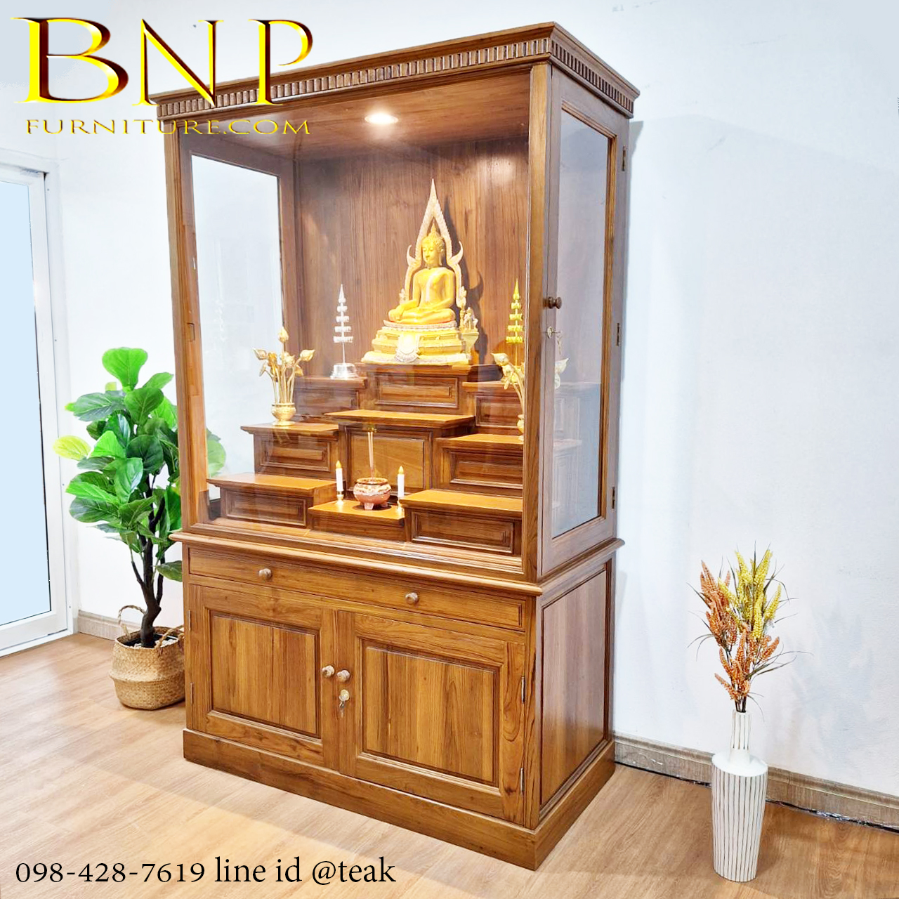 ตู้พระโมเดิร์นไม้สักทองรุ่นโมรอล moral