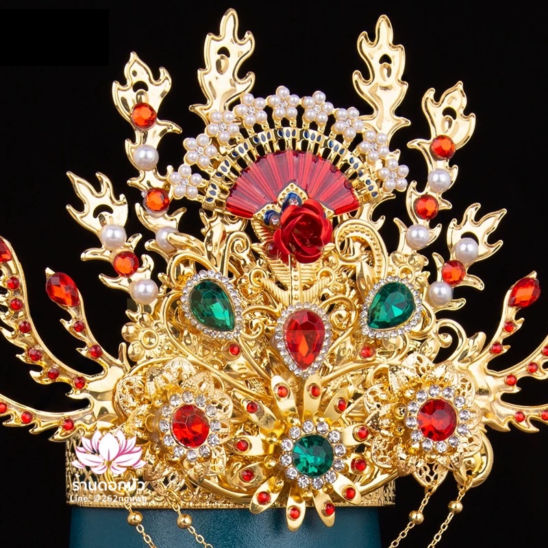 หมวกเทพเจ้าฝ่ายหญิง หมวกเทพนารี หมวกเทวนารี หมวกพระโพธิสัตว์กวนอิม หมวกพระจีน หมวกกิมซิ้น