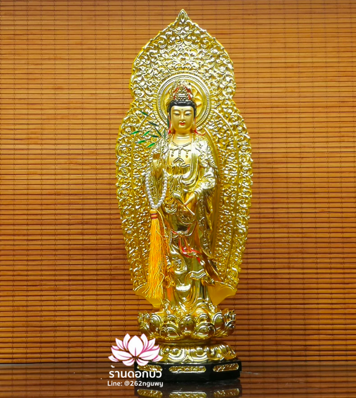 พระพุทธเจ้า (พระยูไล) พระโพธิสัตว์กวนอิม (กวนอิมผ่อสัก) พระมหาสถามปราปต์โพธิสัตว์ (ไต่ซีจี่ผ่อสัก) ปางยืนบนดอกบัว ขนาด 16/19/26/36/42/50 นิ้ว