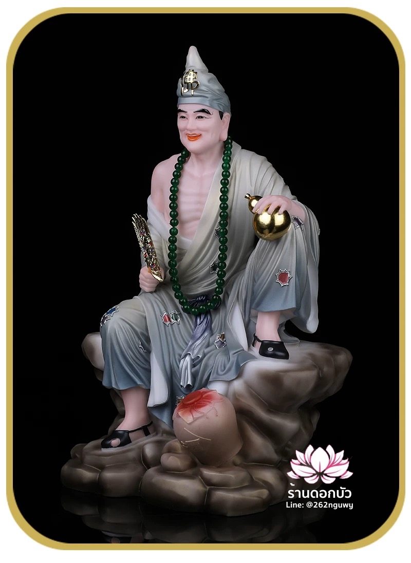 พระอรหันต์จี้กง เต้าจี้ฉานซือ งานหินอ่อนคุณภาพสูง ขนาด 12/16/19/26 นิ้ว