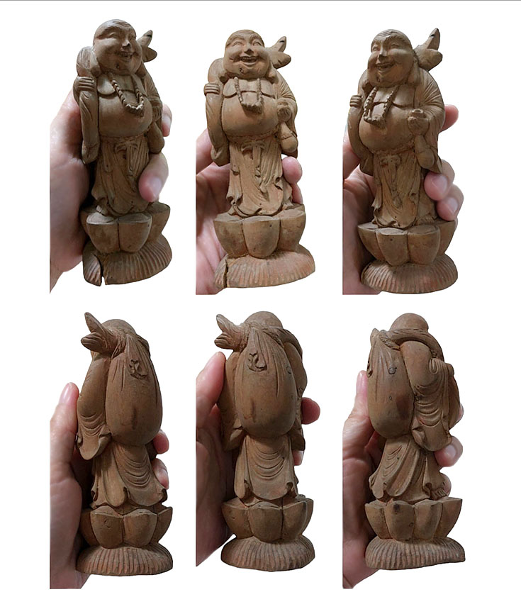 สังกัจจายน์จีน พระเมตไตรยไม้แกะเก่า-BPT023-