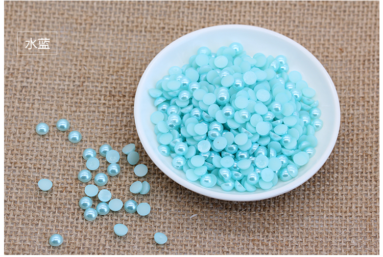 SKU-00538 มุกครึ่งซีกสีฟ้า