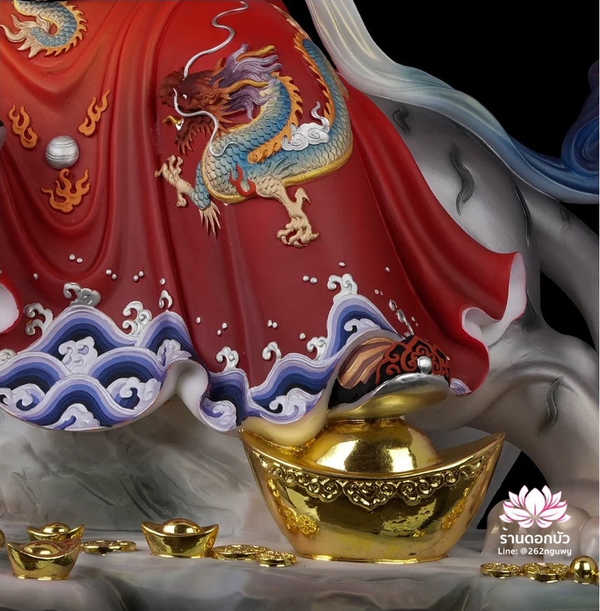 บู๊ไฉ่ซิงเอี๊ย ไฉ่ซิงเอี๊ยปางบู๊ จ้าวกงหมิง ปางประทับนั่งเสือ งานหินอ่อนคุณภาพสูง ขนาด 12/16/19/26 นิ้ว