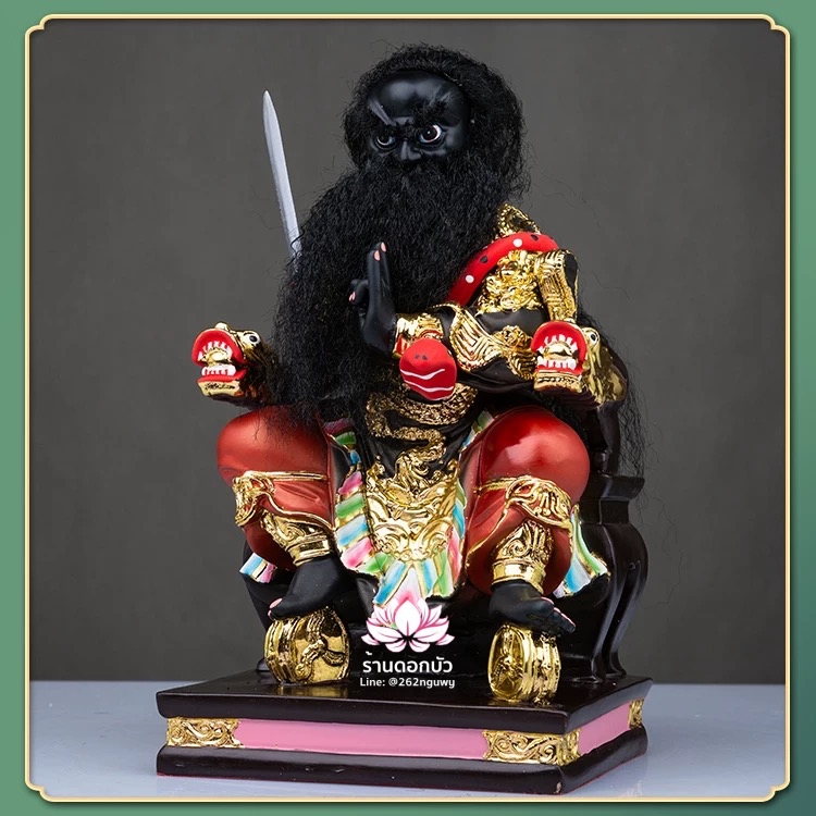 หวดจูเซ่งกุ๊น 3 พี่น้อง ฮวบจู่กง หรือ เตียวกงเสงกุ้น เชี่ยวกงเสงกุน (เขียว) และอั่งกงเสงกุ้น (แดง) ขนาด 12 นิ้ว